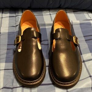 New! Stylish Black Mary Jane Loafers with Buckle size 11